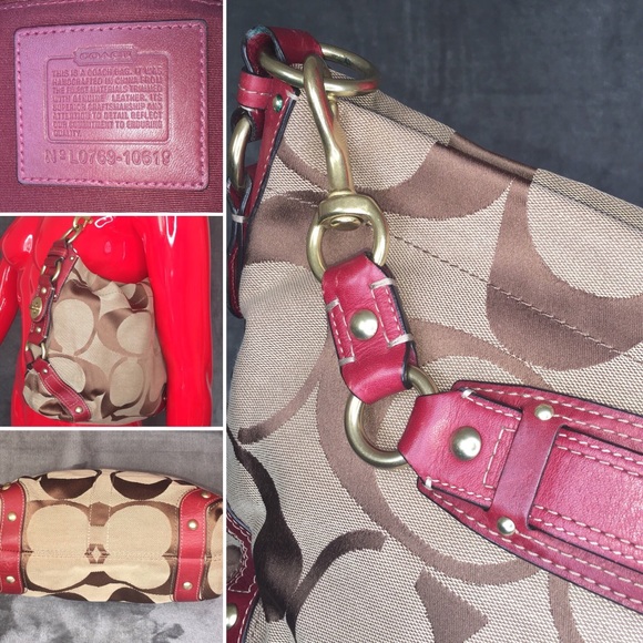 Coach Signature Carly Burgundy - Picture 1 of 1